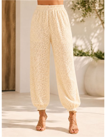 Pantalón jogger encaje