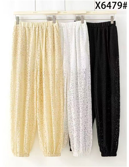 Pantalón jogger encaje