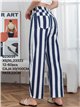 Pantalón denim barrel rayas azul marino