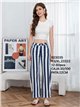 Pantalón denim barrel rayas azul marino