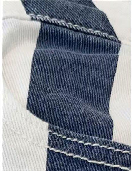 Pantalón denim barrel rayas azul marino