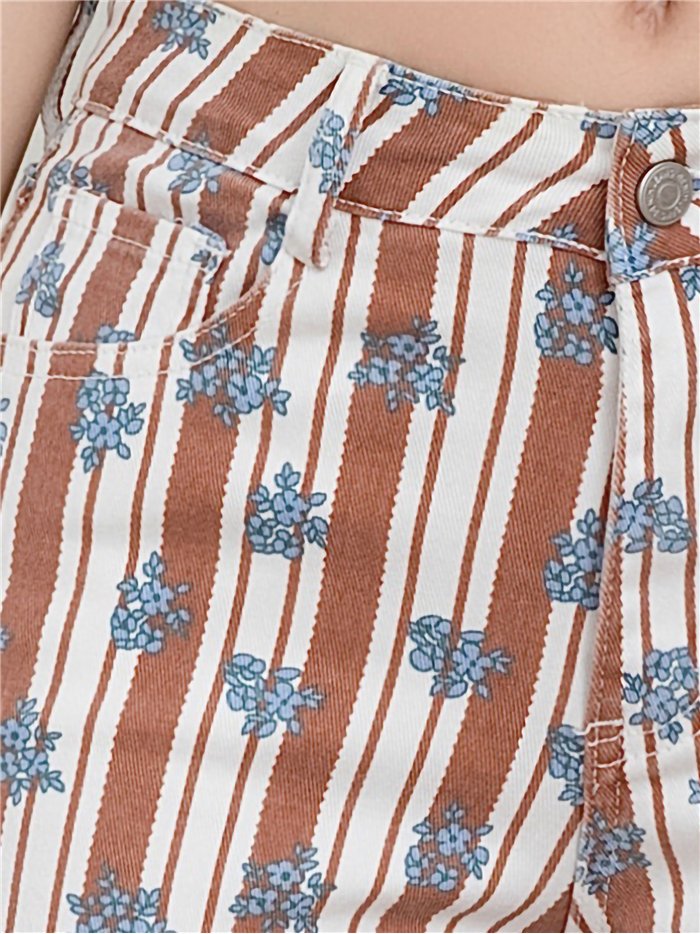 Bermuda denim rayas y flores