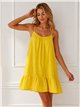 Kurzes Trägerkleid mit Rüschen