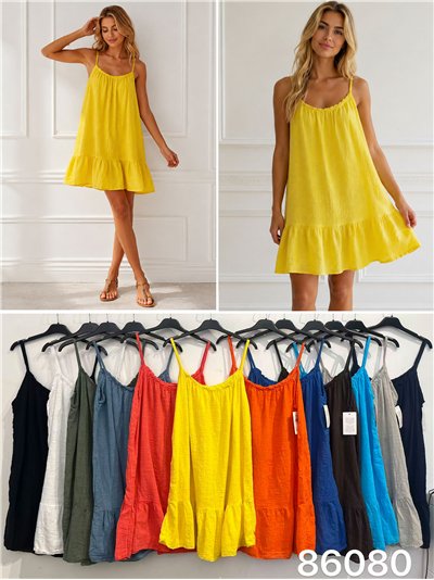 Vestido corto de tirantes con volante 2