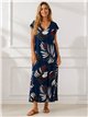 Langes Lycra-Kleid mit tropischem Muster