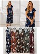 Langes Lycra-Kleid mit tropischem Muster