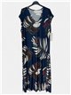 Langes Lycra-Kleid mit tropischem Muster