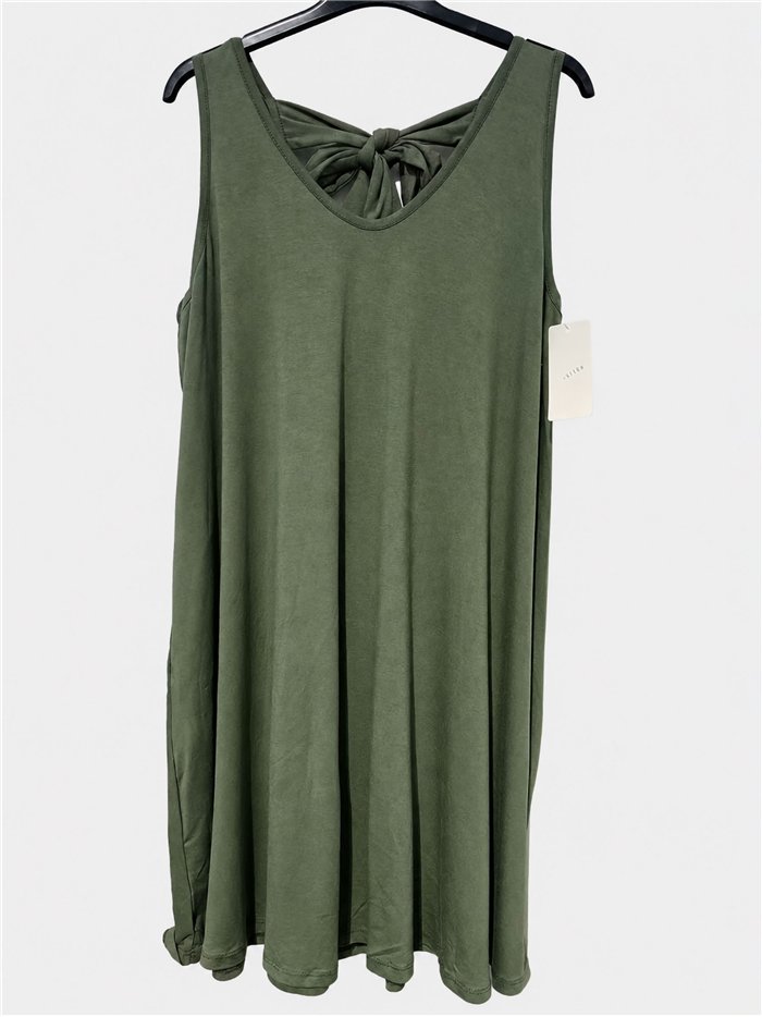 Ärmelloses, schlichtes Kleid mit Rückenbinde