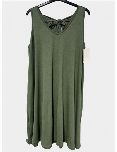 Ärmelloses, schlichtes Kleid mit Rückenbinde