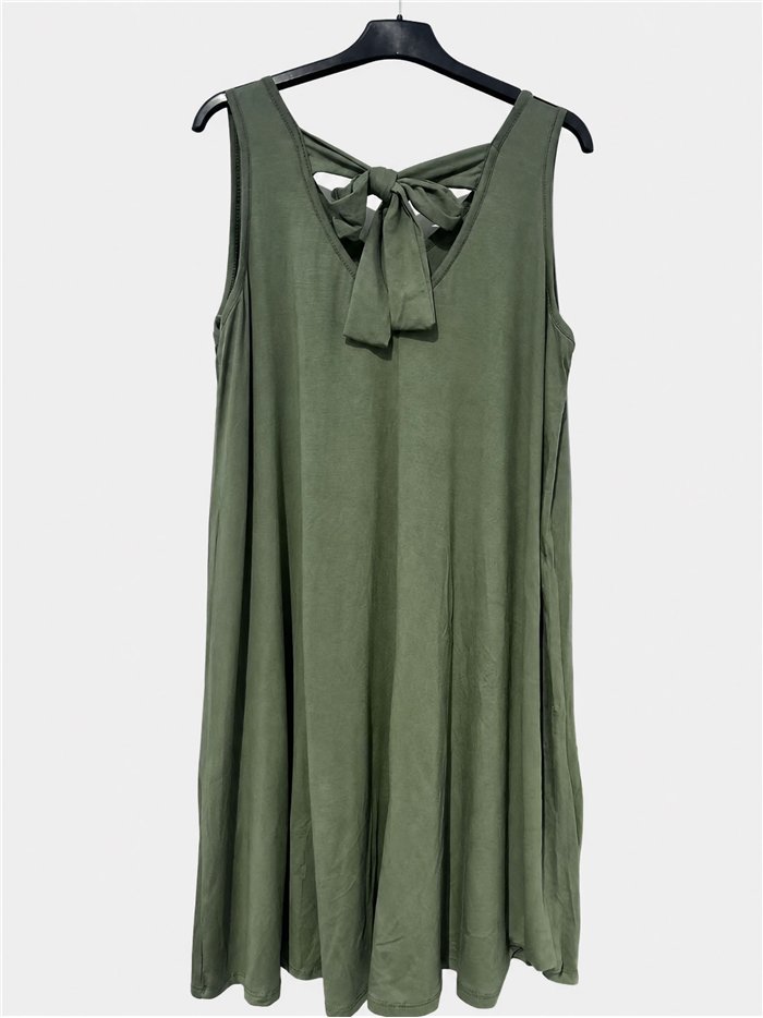 Ärmelloses, schlichtes Kleid mit Rückenbinde