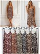 Robe à imprimé animal avec bretelles tressées