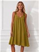 Vestido midi liso con tirante ancho de crochet