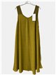 Vestido midi liso con tirante ancho de crochet