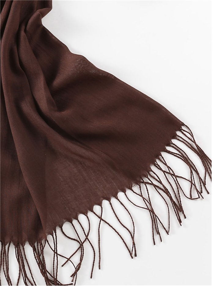 Pashmina lisa com franjas