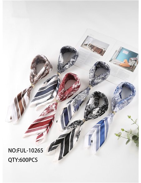 Lenço quadrado com estampa toile