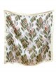 Lenço quadrado com folhas decorativas
