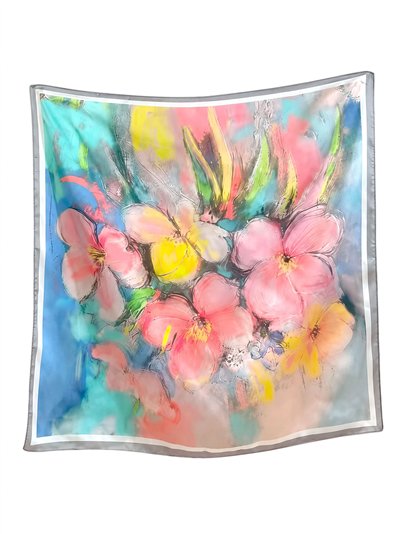 Pañuelo cuadrado flores difuminadas