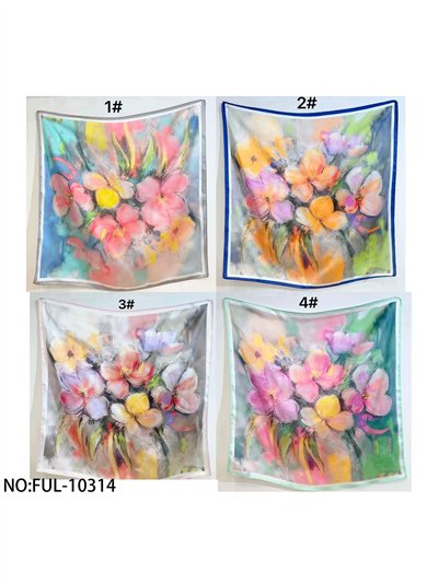 Pañuelo cuadrado flores difuminadas 2