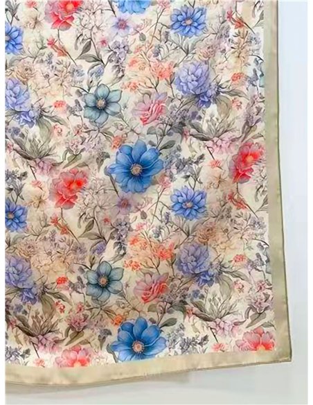 Sciarpa quadrata vintage a fantasia floreale