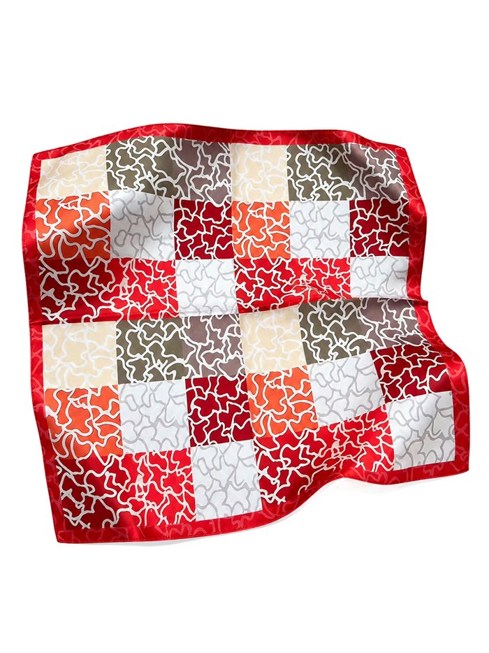 lenço quadrado geométrico patchwork