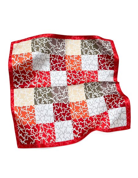 lenço quadrado geométrico patchwork