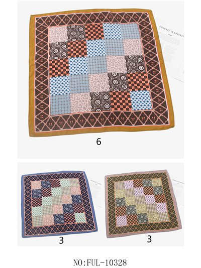 Pañuelo cuadrado patchwork étnico 2