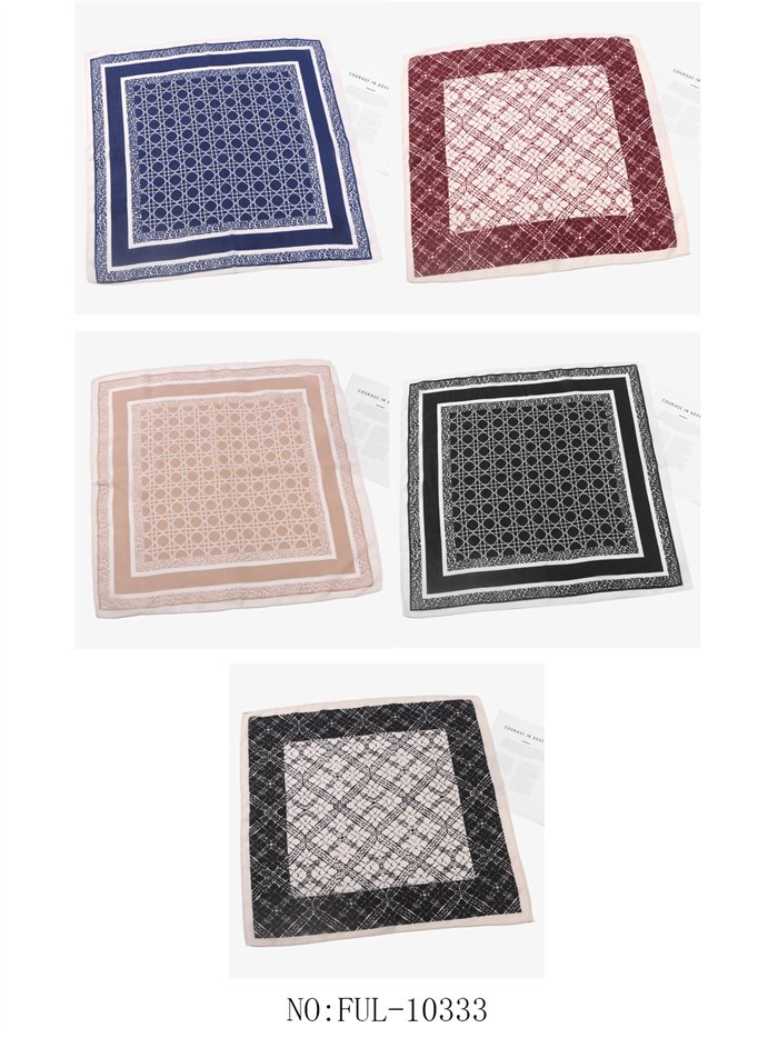 Lenço vintage com estampa geométrica quadrada