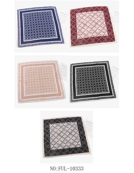 Lenço vintage com estampa geométrica quadrada
