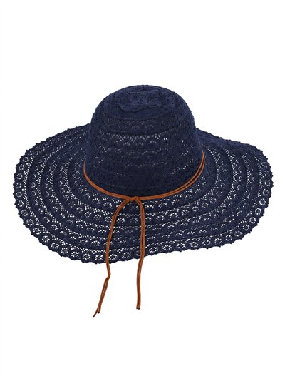 Sombrero calado crochet ala ancha