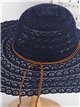 Sombrero calado crochet ala ancha
