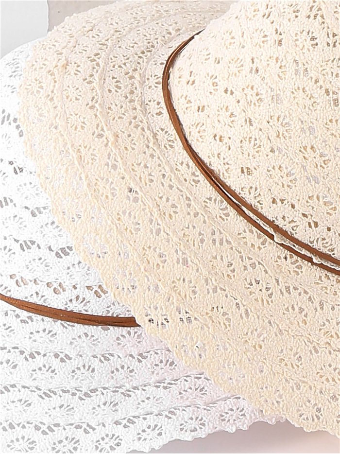 Sombrero calado crochet con cordón