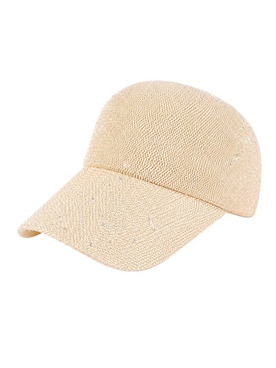 Gorra visera efecto raffia con strass