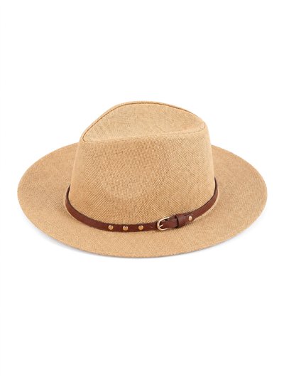 Sombrero fedora con cinta efecto piel