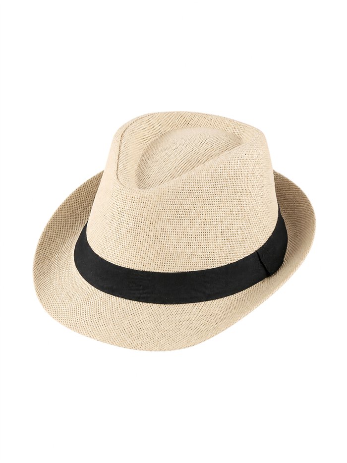Sombrero fedora con cinta negra