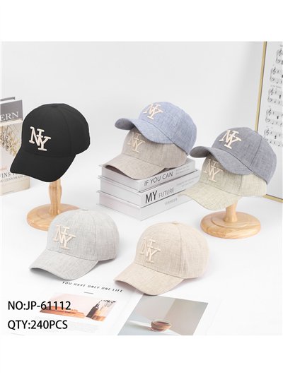 Gorra letras bordadas efecto lino 2