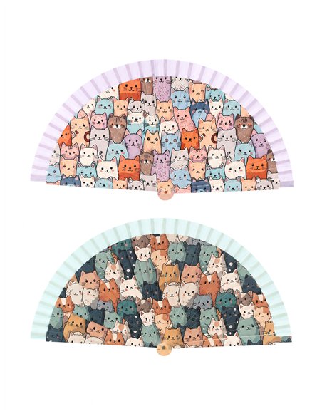 Abanico estampado gatos