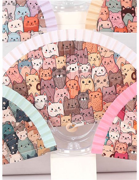 Abanico estampado gatos