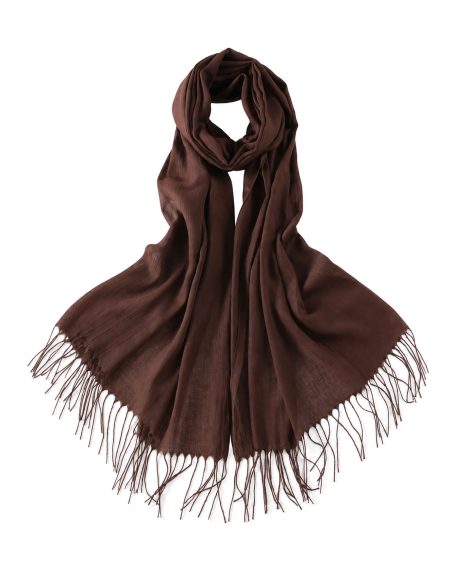 Pashmina lisa com franjas | BF-FUL-10074 | Atacado