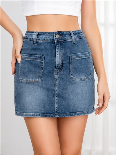 Falda pantalón vaquera bolsillos
