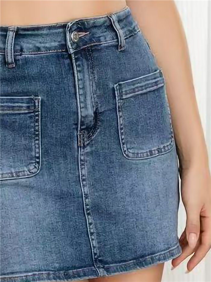 Falda pantalón vaquera bolsillos
