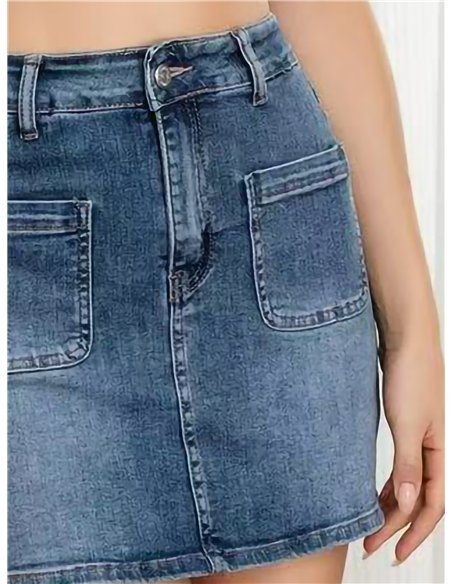 Falda pantalón vaquera bolsillos