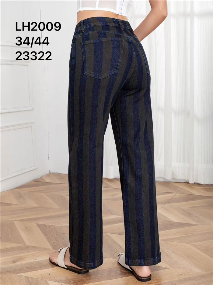 Jeans wide leg de rayas