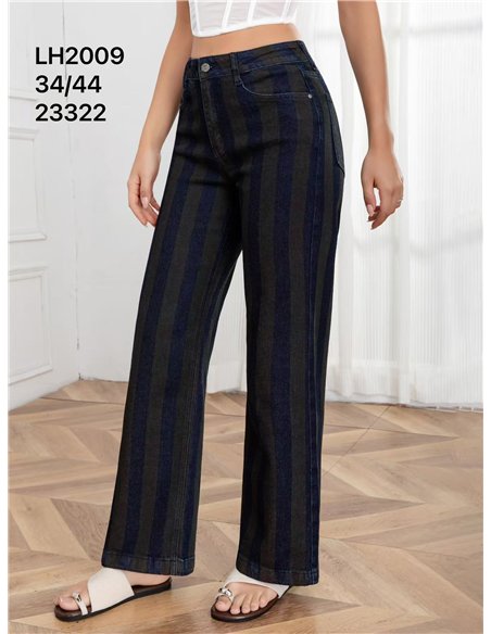 Jeans wide leg de rayas