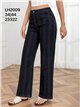 Jeans wide leg de rayas