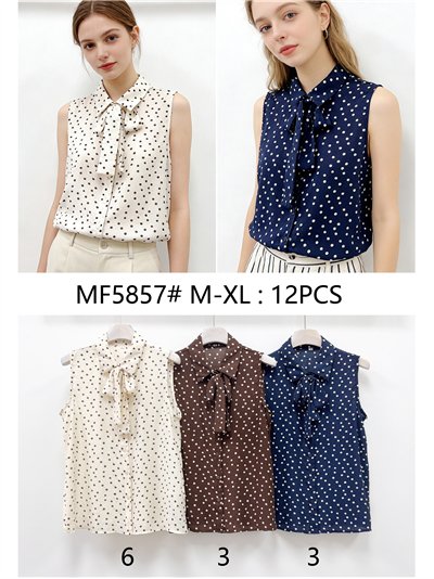 Camisa lunares con lazada 2