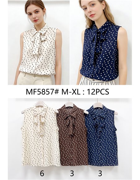 Camisa lunares con lazada