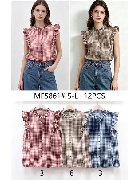 Blusa vichy con volantes