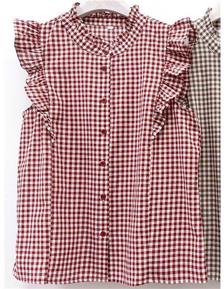 Blusa vichy con volantes