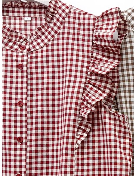 Blusa vichy con volantes
