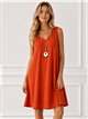 Ärmelloses, locker sitzendes Kleid mit Kragen